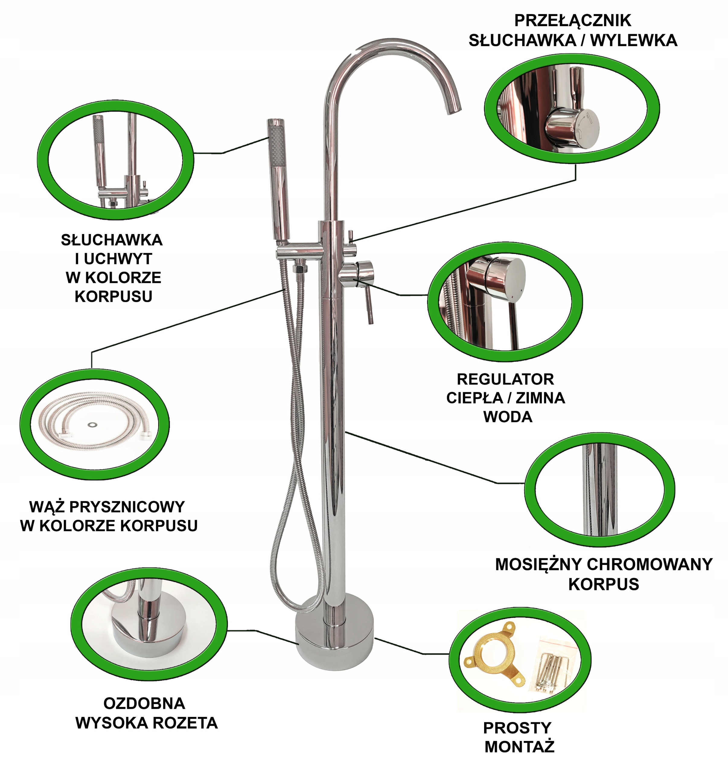 BRAIDER-Bateria-wannowa-MEMORIA-wolnostojaca-Chrom-Rodzaj-bateria-wannowo-prysznicowa BRAIDER bateria wannowa wolnostojąca