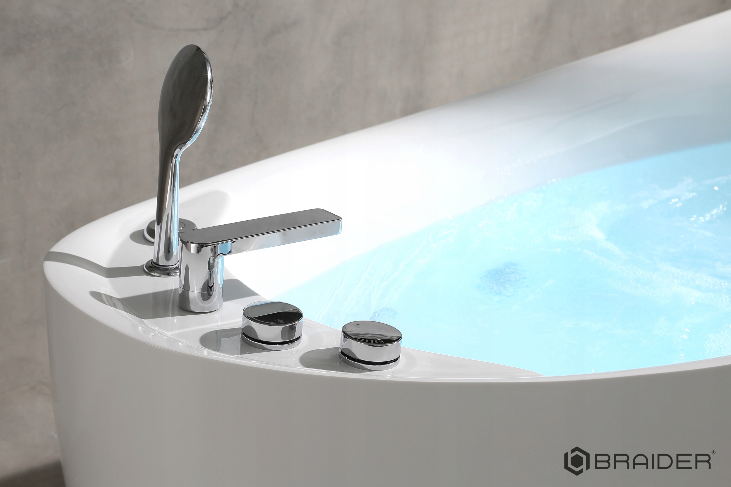 BRAIDER-Wanna-wolnostojaca-SILENTIA-z-hydromasazem-170-cm-Biala-Krotszy-bok-80-cm BRAIDER-Wanna-wolnostojaca-SILENTIA-z-hydromasazem-170-cm