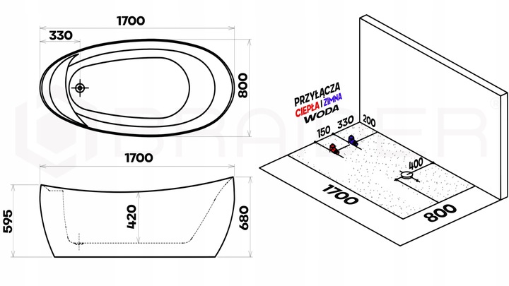 BRAIDER-Wanna-wolnostojaca-SILENTIA-z-hydromasazem-170-cm-Biala-Linia-Silentia BRAIDER-Wanna-wolnostojaca-SILENTIA-z-hydromasazem-170-cm