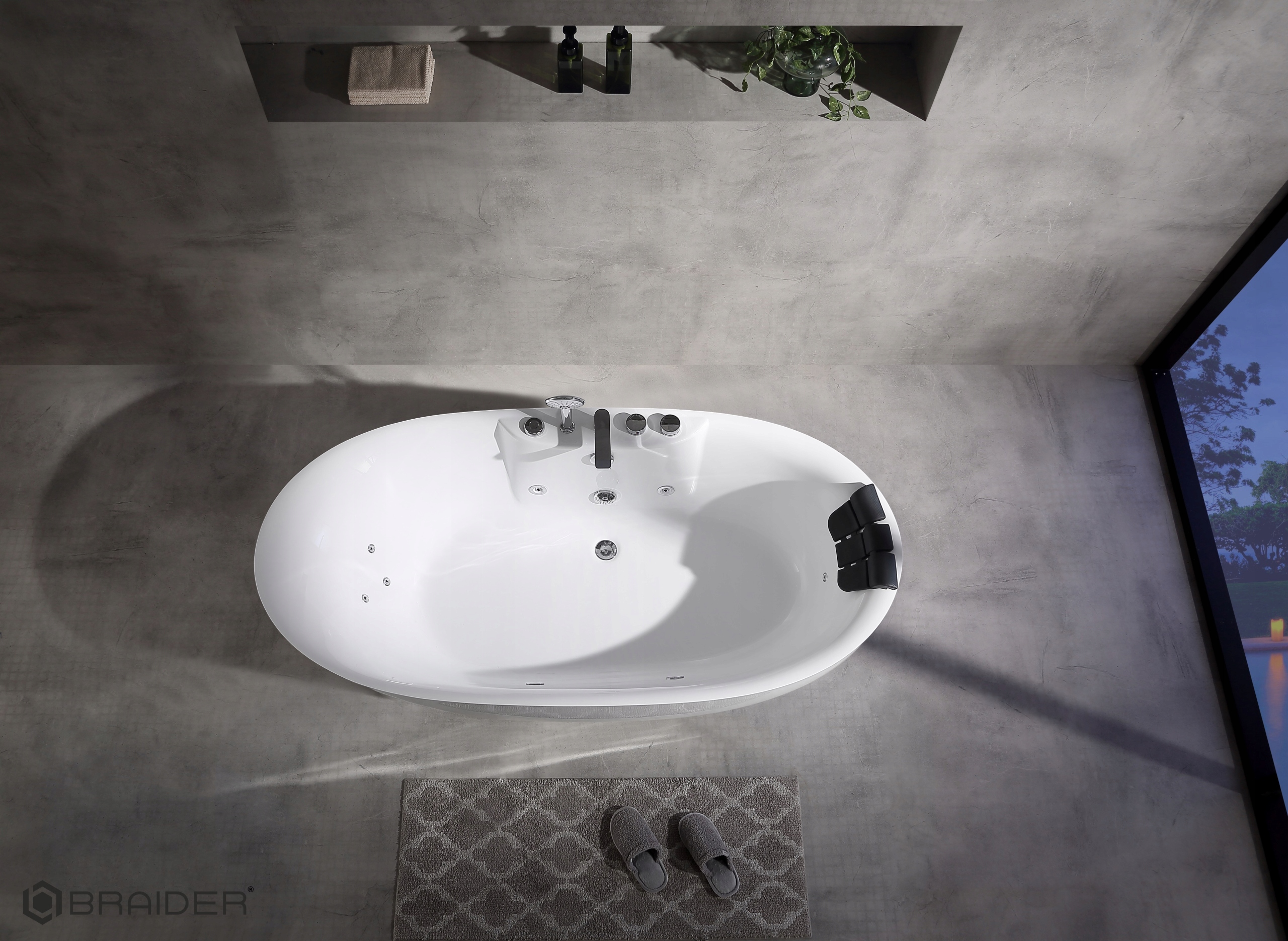 BRAIDER-Wanna-wolnostojaca-SOFTIA-z-hydromasazem-180-cm-Biala-Marka-Braider Braider wanna akrylowa wolnostojąca z hydromasażem