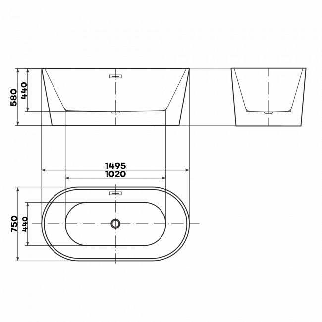 CANNEA 150 wanna wolnostojąca akrylowa