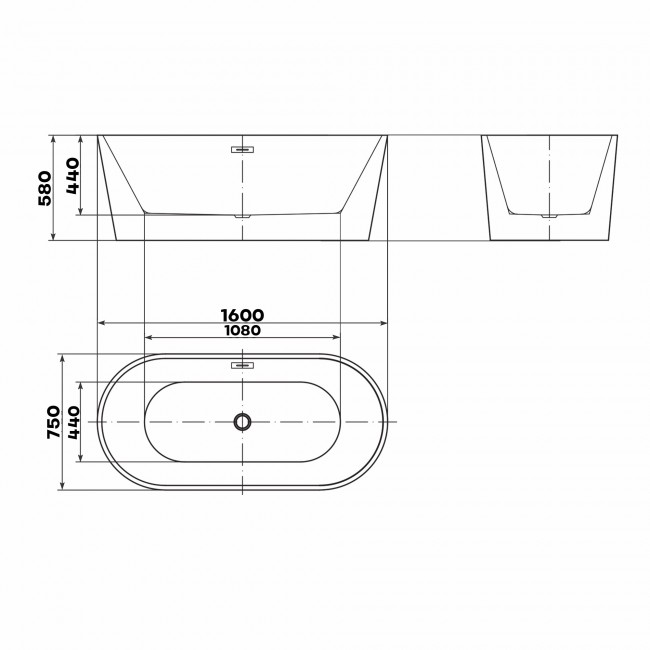 CANNEA 160 wanna wolnostojąca akrylowa