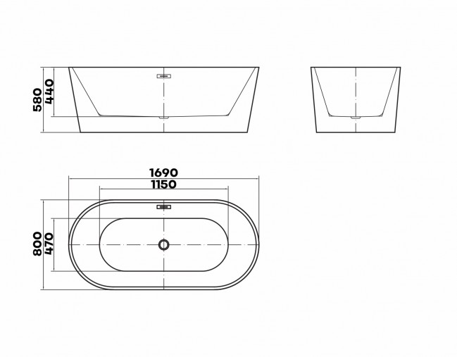 CANNEA 170 wanna wolnostojąca akrylowa