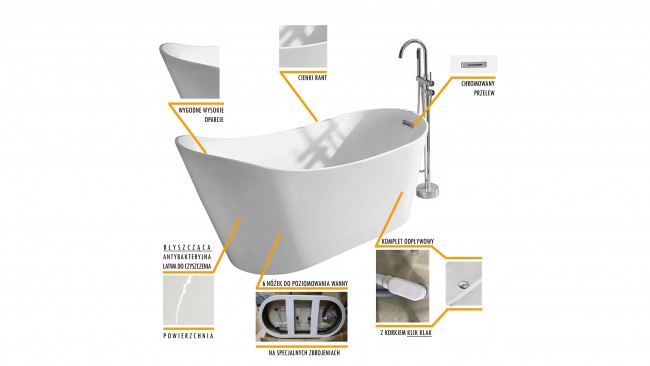 MEMORIA WANNA wanna wolnostojąca akrylowa