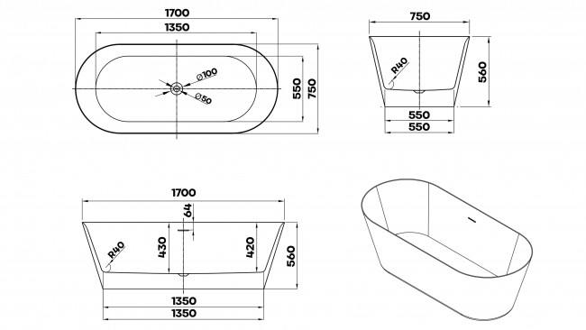 cannea_170_slim_rys_tech wanna wolnostojąca akrylowa