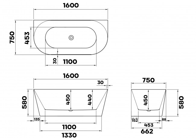Braider wanna wolnostojąca symetryczna Restia Braider wanna wolnostojąca symetryczna Restia