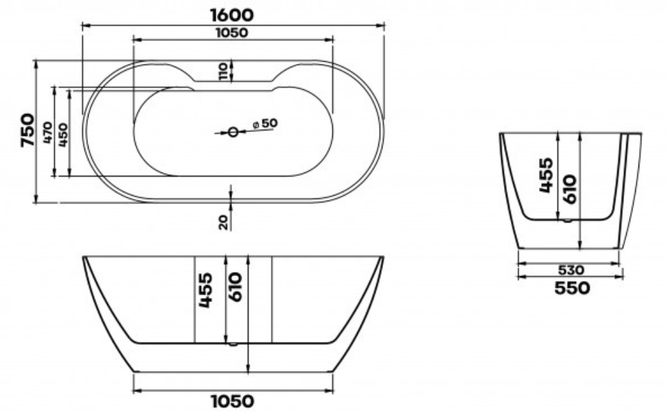 suverenia 160 Braider wanna wolnostojąca przyścienna Braider wanna wolnostojąca przyścienna